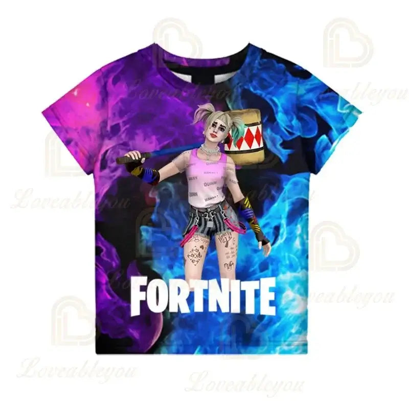 Fortnite Victory Game 3D-T-Shirt für Babys, Harajuku-T-Shirt für Kinder, süße Battle-Royale-Hero-Oberteile für Jungen und Mädchen