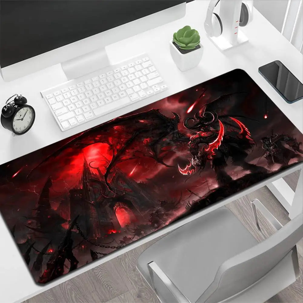 World of Warcraft Illidan Large Mouse Pad Gaming Mouse Pad PC Gamer Computer Mouse Mat Big Mousepad XXL Carpet Keyboard Desk Mat