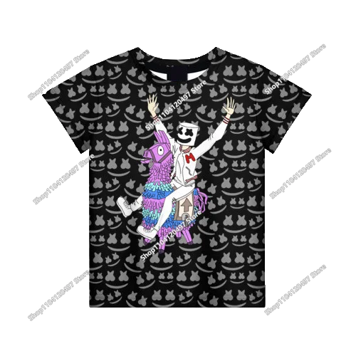Лятна модна детска тениска с Fortnite талисман и 3D принт, ежедневна T-shirt за момчета и момичета, унисекс детско облекло, горнище
