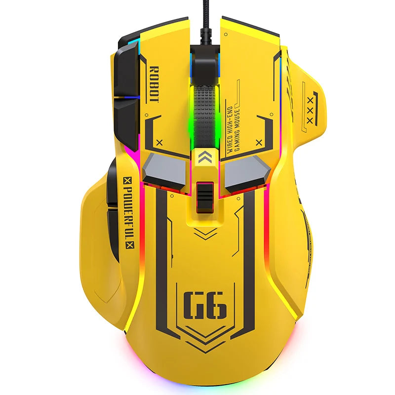 High-end Programmable Gaming Mouse Wired 12800 DPI 12 keys RGB Game Mice for Windows IOS Home Office Laptop PC