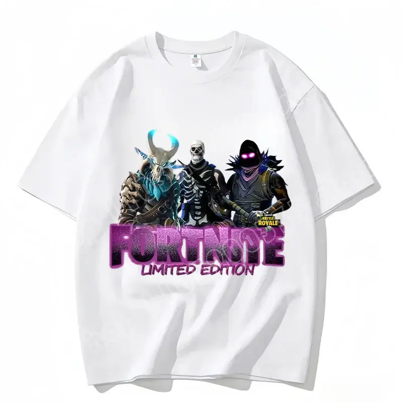 T-shirt Fortnite de gola redonda, unissexo para adulto, moda de dança do jogo, novo, em algodão puro, manga curta, perfeito para uso casual e férias