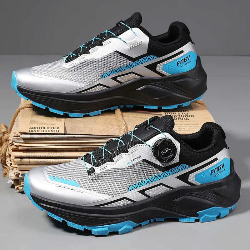 Scarpe da running da uomo primavera/estate, scarpe da trekking outdoor resistenti all’usura con chiusura BOA, stile sportivo e casual traspirante