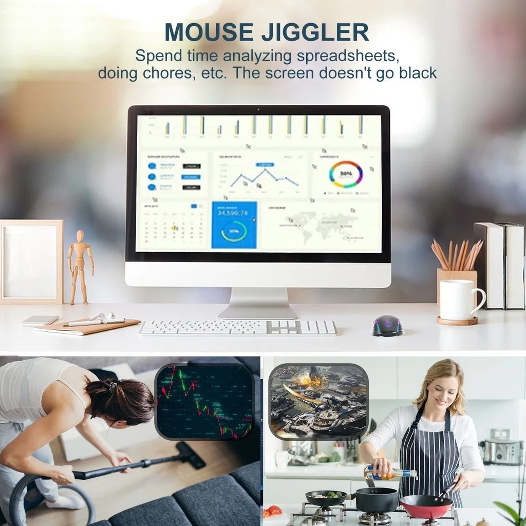 Bezdrôtová myš 2.4G Type-C pre Macbook, notebook a počítač, tiché klikanie, nabíjateľná bezdrôtová myš, Plug and Play