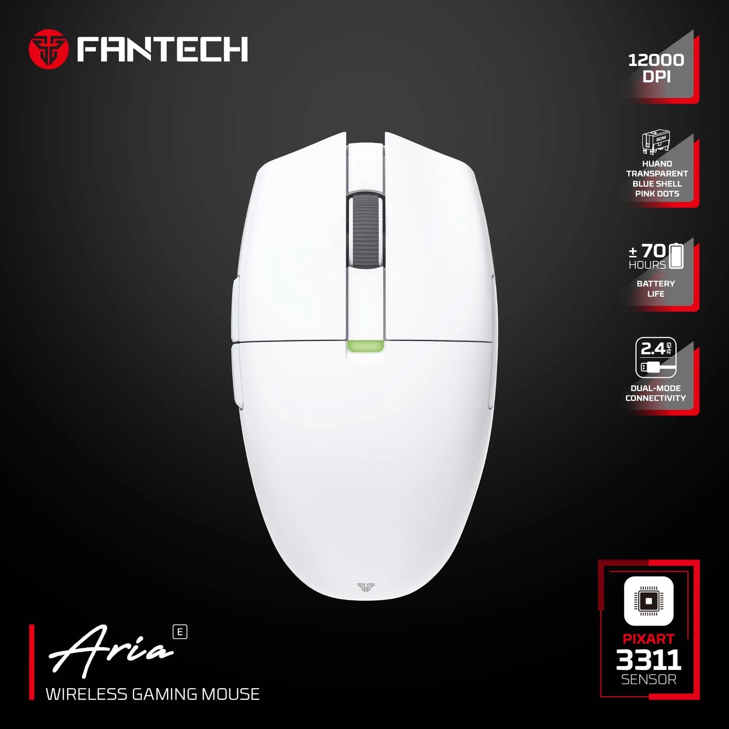 FANTECH Aria XD7E 2.4G Wireless Gaming Mouse PixArt 3311 1000Hz 59g Lightweight Gamer Mice For PC Laptop