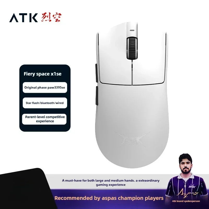Novi ATK X1 SE Starlight bežični lagani miš PAW3395 26K DPI, upravljački program za Hub stranicu, 1000Hz, gaming miš, dodatna oprema za PC igrače
