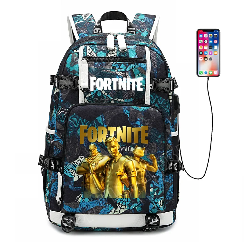 Zaino scolastico Fortnite con stampa gaming per ragazzi e ragazze, grande capacità, impermeabile, leggero e resistente, regalo di compleanno
