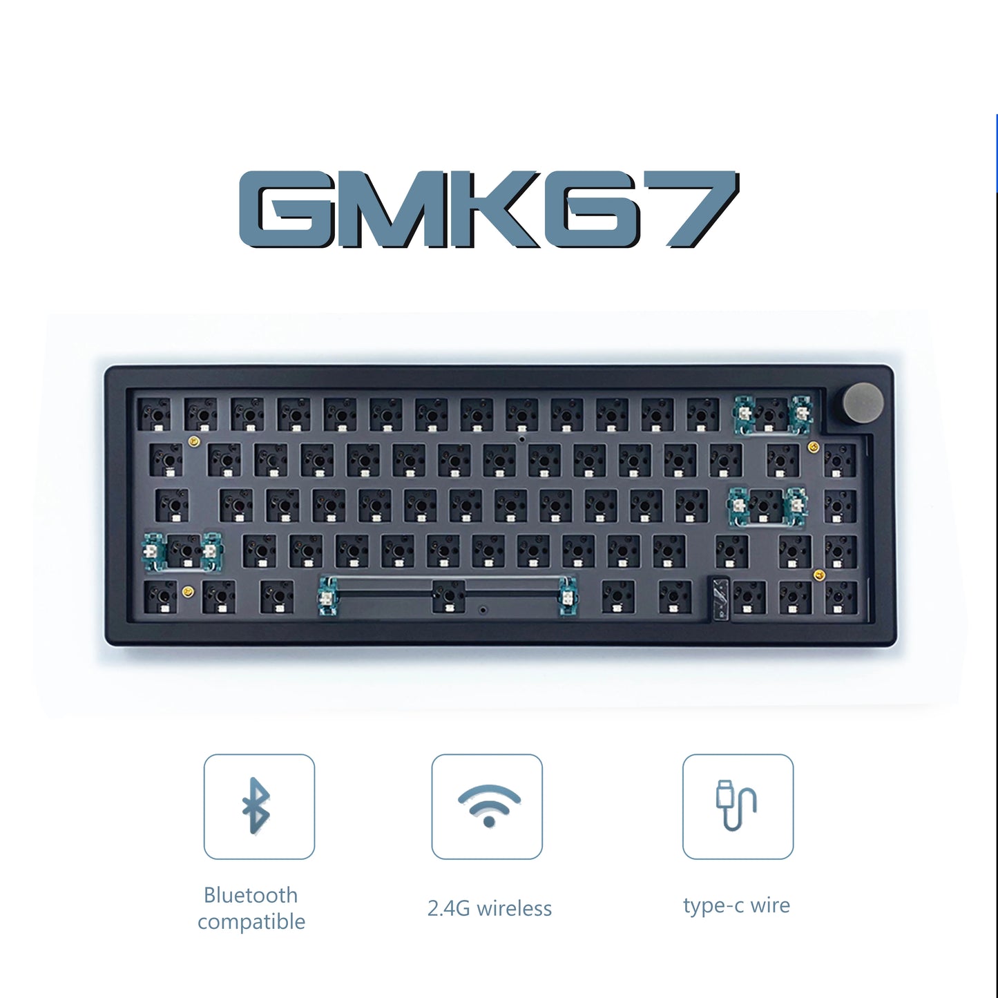 GMK67 Mechanical Keyboard KIT Bluetooth 5.0/2.4G Wireless/Wired Gasket-mounted Gaming Keyboard Customizable Keyboards KIT