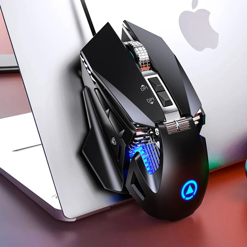 Mouse gaming eSport cablato con retroilluminazione RGB, 200-7200 DPI regolabili, USB cablato per PC, laptop e giochi FPS
