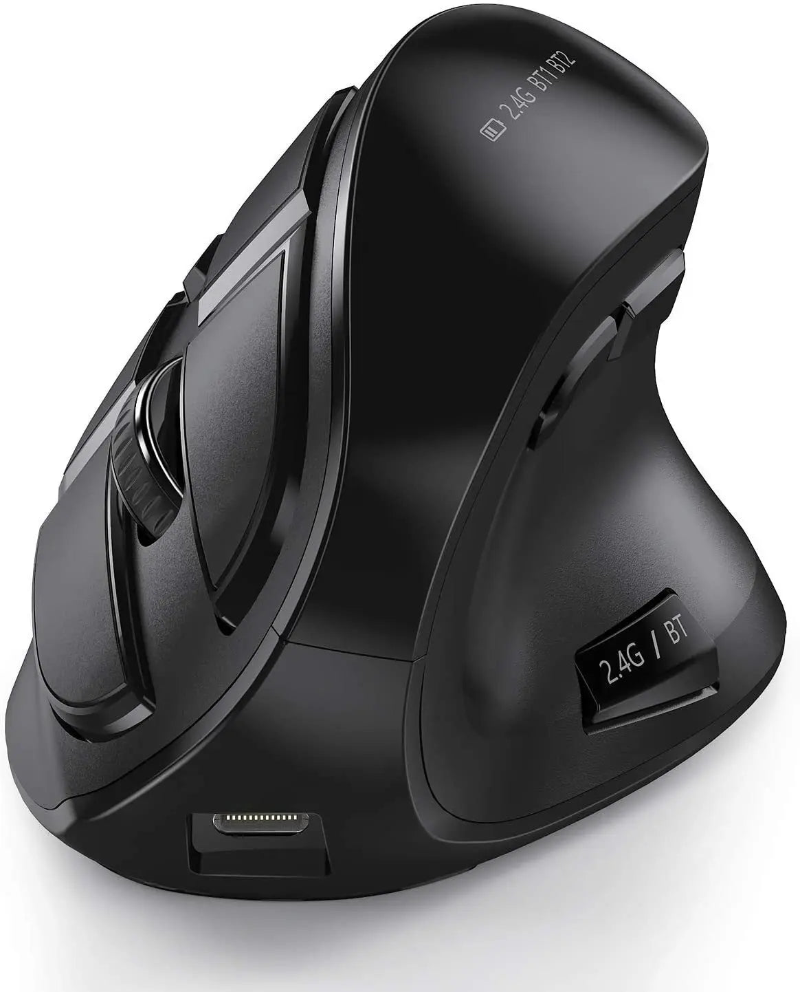 Ratón vertical inalámbrico Jomaa 2.4G+Bluetooth para Apple Mac, portátil y notebook, 9 botones, ratón gaming recargable para PC y iPad