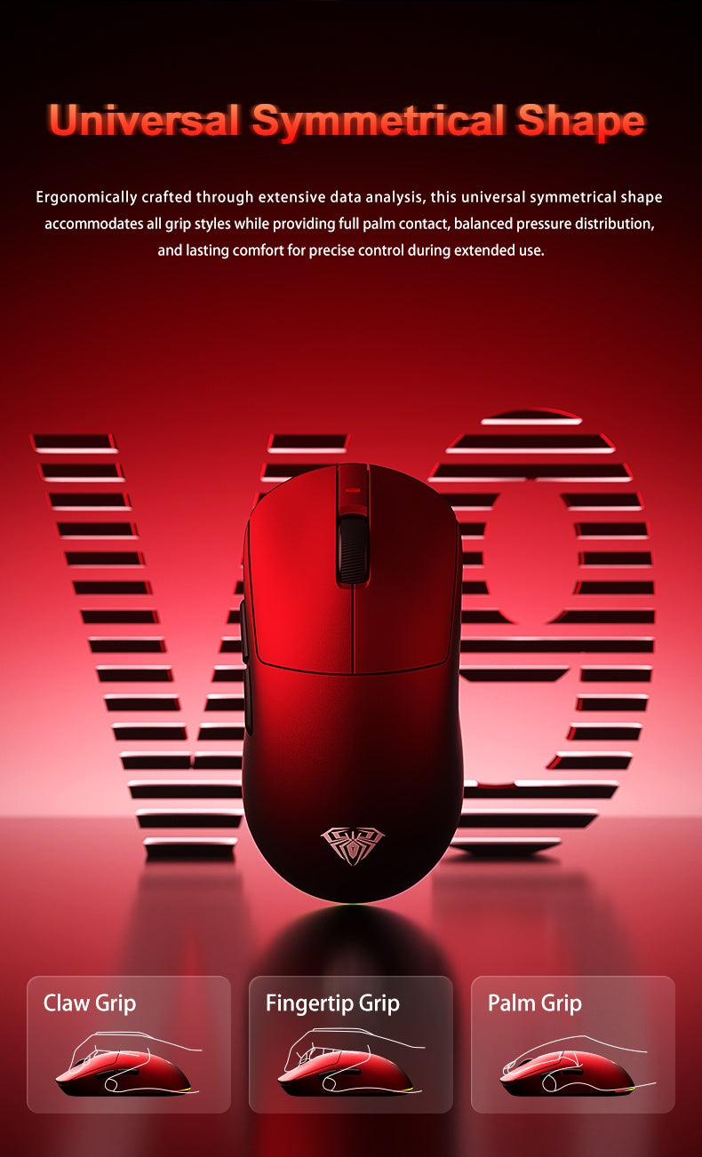 Aula V9 Ultra trådløs e-sports gamingmus Double 8k 3mode PAW 3950 8k 55g let ergonomisk mus tilpasset PC-tilbehør