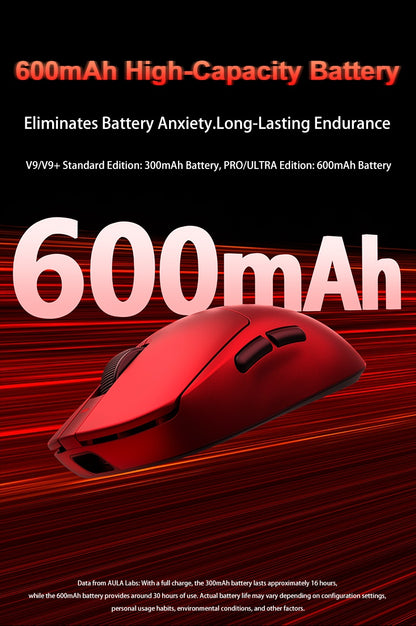 Aula V9 Ultra trådløs e-sports gamingmus Double 8k 3mode PAW 3950 8k 55g let ergonomisk mus tilpasset PC-tilbehør