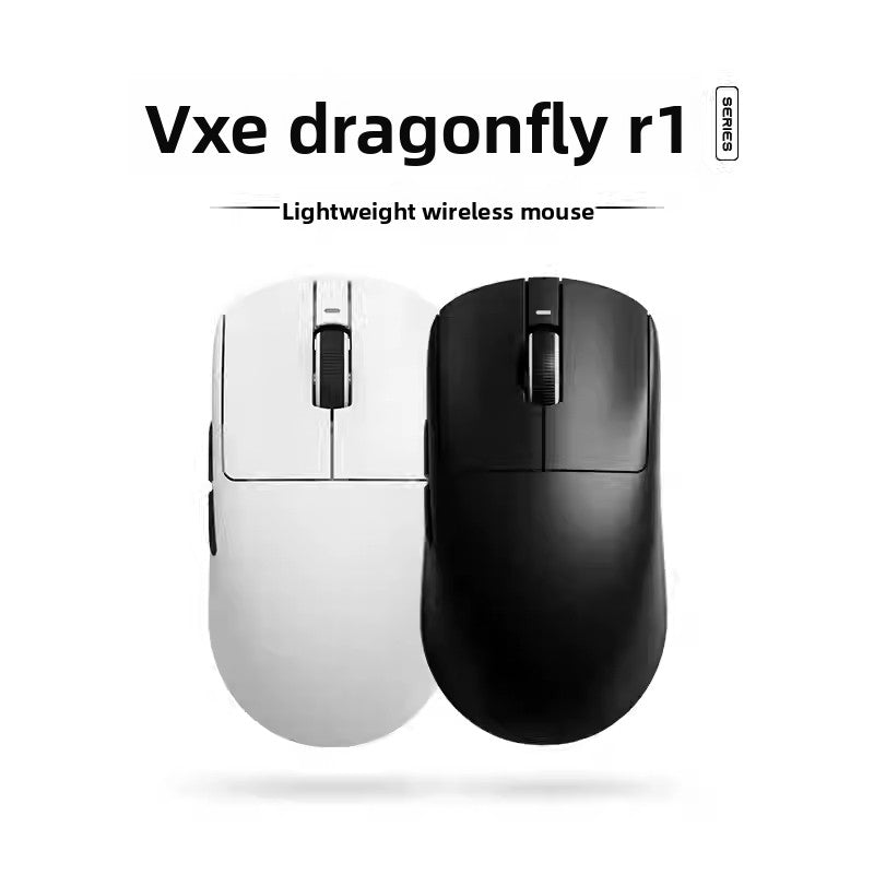 Mouse wireless ergonomico leggero VXE Dragonfly R1 con sensore PAW3395, mouse da gaming tri-mode a bassa latenza per PC, giocatori, ufficio e regalo