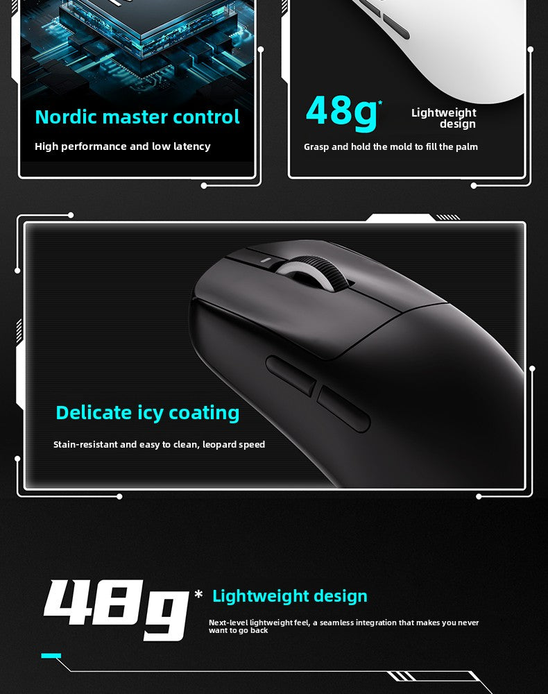 Mouse wireless ergonomico leggero VXE Dragonfly R1 con sensore PAW3395, mouse da gaming tri-mode a bassa latenza per PC, giocatori, ufficio e regalo