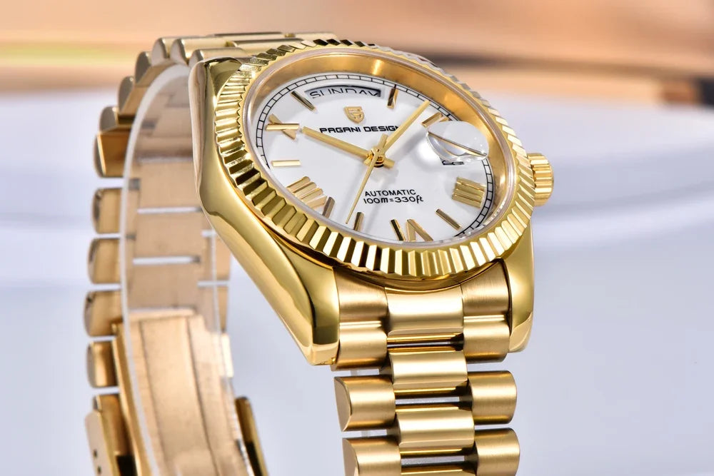 New Watch man PAGANI DESIGN D36 gold Rose Luxury automatic mechanical waterproof glass Sapphire AR stainless steel Date gift Man