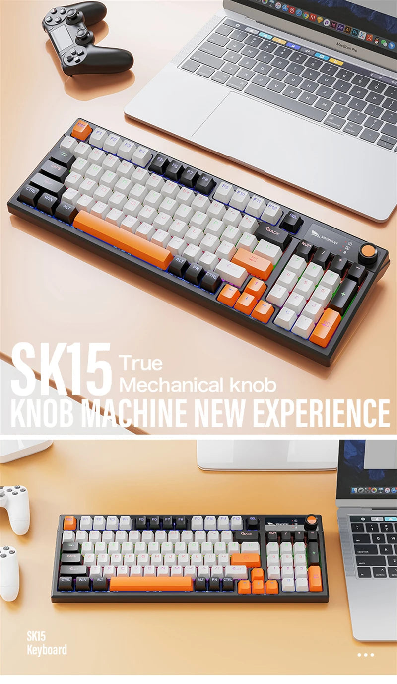 Spanish Mechanical Keyboard Spanish Russian Arabic Korean Thai Gaming Keyboard 95 Key Layout Backlight Type C With Numpad SK15