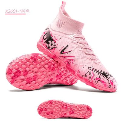 ro Performance HighCut Soccer Boots FG TF Studs Breathable Lightweight Cleats for Outdoor Grass and Turf Training Matches