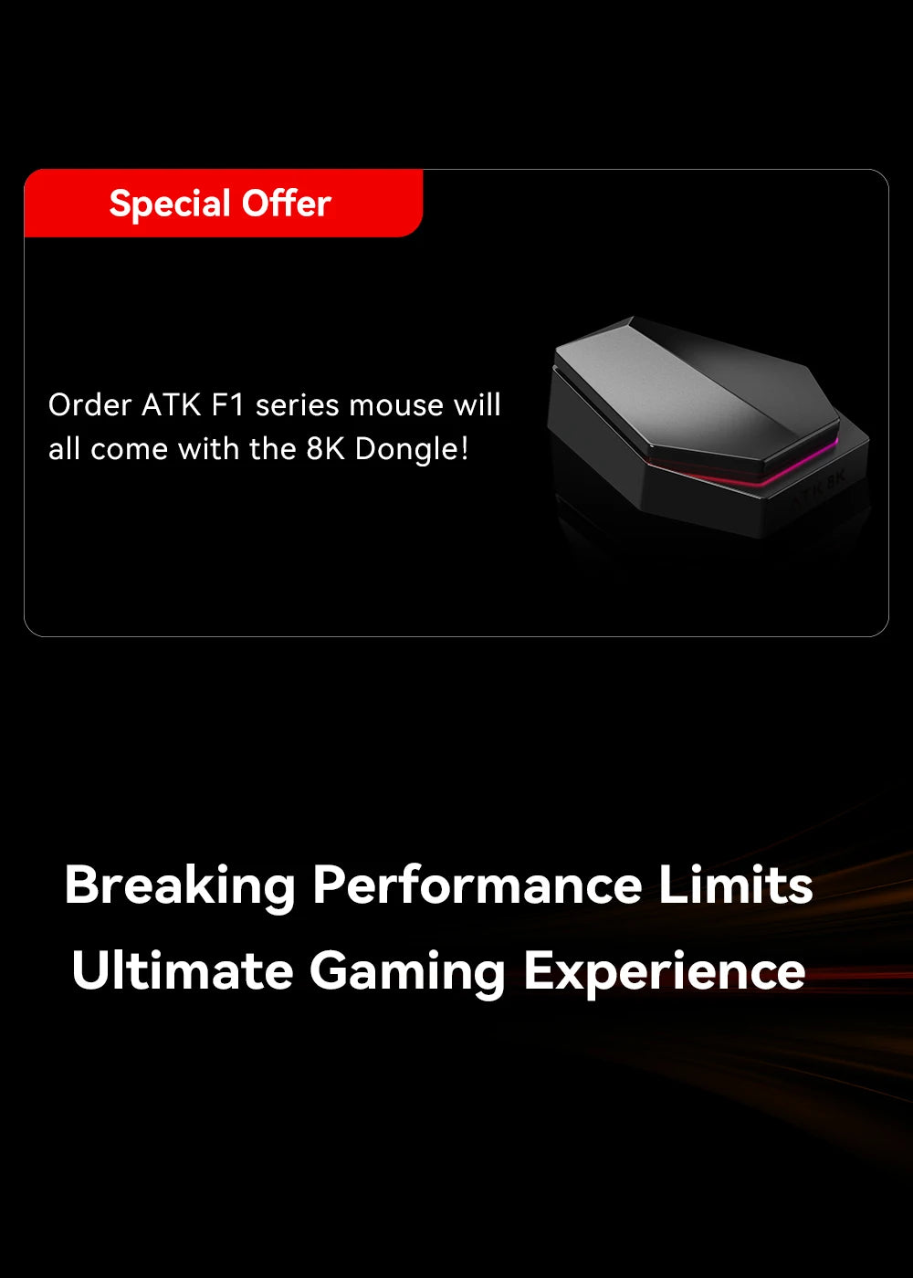 ATK BlazingSky F1 Extreme bezdrátová herní myš PAW3950 Ultra Dual-Mode 8000Hz 35g lehká e-sportovní FPS myš