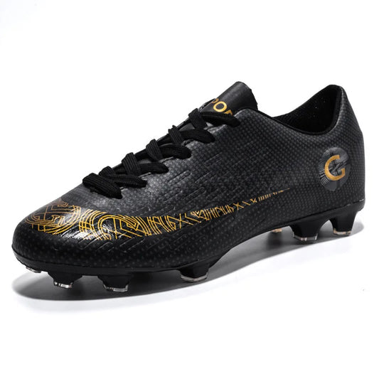 WaterMonkey Adults Men's Football Shoes Long Spike Soccer Shoes Outdoor Lawn AG Cleats Low Top Training Soccer Sneakers