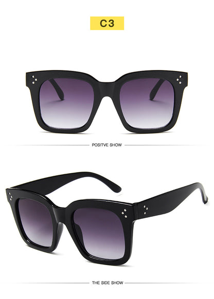 Női napszemüveg, lapos felső keret, Lunette Femme, női luxusmárkás napszemüveg, női szegecses napszemüveg, UV400