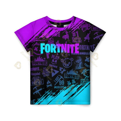 Лятна модна детска тениска с Fortnite талисман и 3D принт, ежедневна T-shirt за момчета и момичета, унисекс детско облекло, горнище
