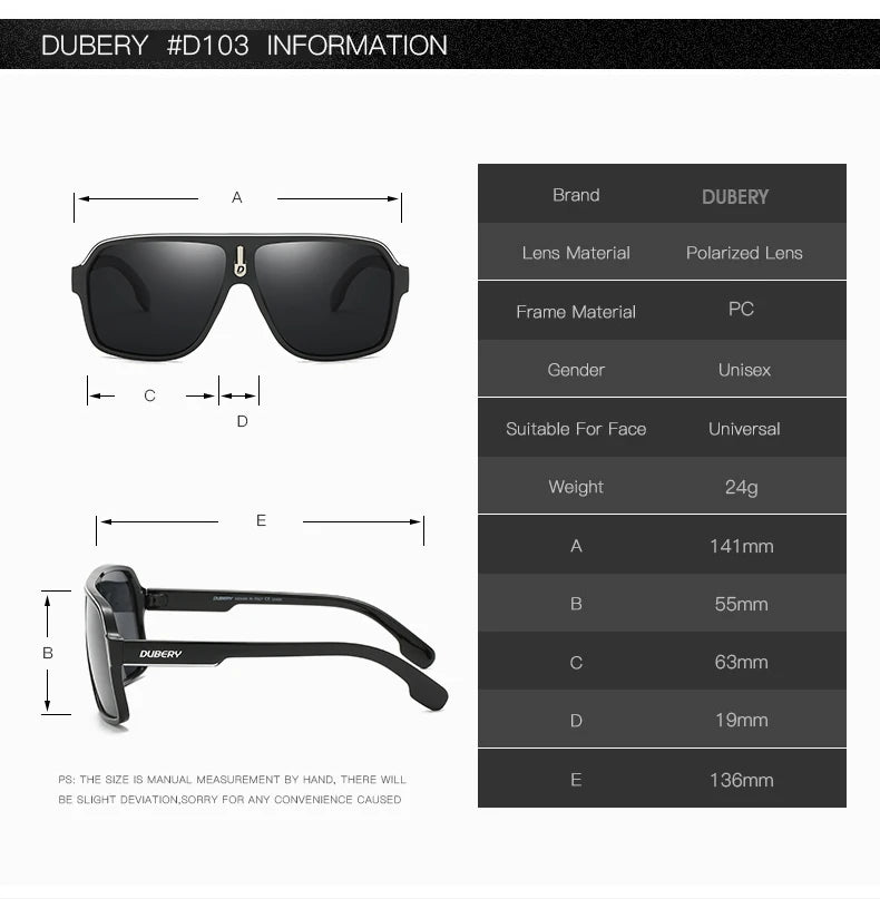 DUBERY márkájú polarizált napszemüveg férfiaknak, vezetési napszemüveg, retro férfi napszemüveg, nyári tükörszemüveg, Oculos UV400 103