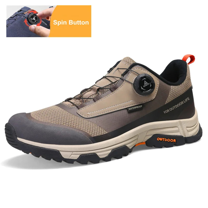 HUMTTO Scarpe da trekking impermeabili, stivaletti da montagna neri, sneakers da campeggio da uomo, scarpe tattiche sportive di sicurezza per arrampicata