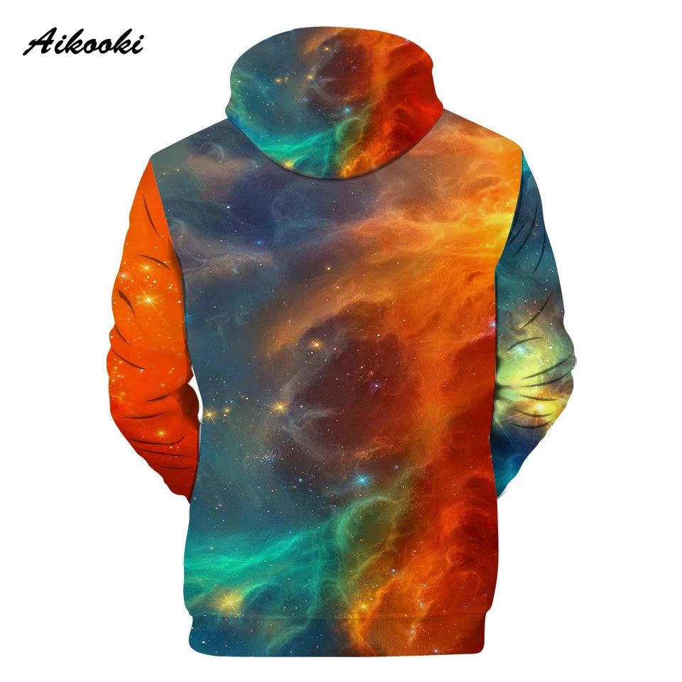 Klassischer, beliebter Kapuzenpullover mit 3D-Print „Purple Sky Space Galaxy“ für Herren und Damen, langärmliges Casual-Sweatshirt