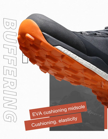 HUMTTO Scarpe da trekking impermeabili, stivaletti da montagna neri, sneakers da campeggio da uomo, scarpe tattiche sportive di sicurezza per arrampicata