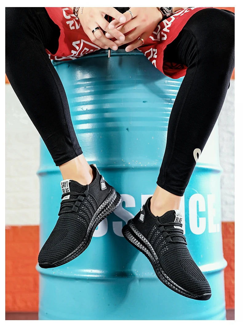 Baskets légères à la mode pour hommes, chaussures décontractées respirantes, chaussures de marche à lacets