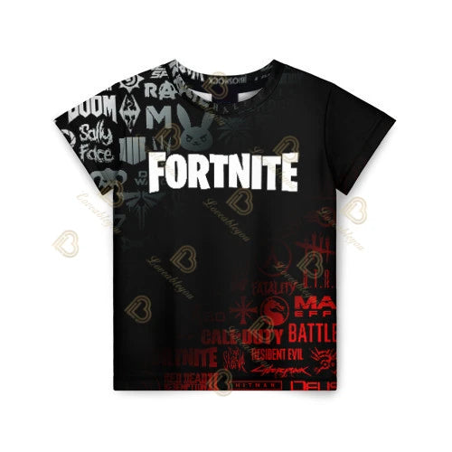 Лятна модна детска тениска с Fortnite талисман и 3D принт, ежедневна T-shirt за момчета и момичета, унисекс детско облекло, горнище