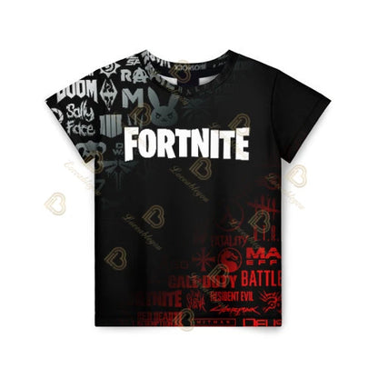 Лятна модна детска тениска с Fortnite талисман и 3D принт, ежедневна T-shirt за момчета и момичета, унисекс детско облекло, горнище
