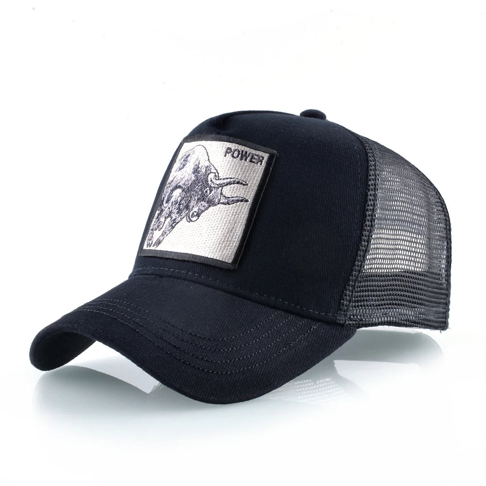 K Baseball Caps Men Snapback Hip Hop Trucker Cap With Embroidery Bull Patch Four Seasons Breathable Mesh Trucker Hat For Women