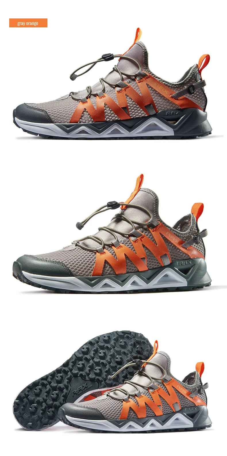 Rax Men's Aqua Upstreams Quick-drying Breathable Fishing Shoes Women Hole PU Insole Anti-slip Water Shoes Hiking