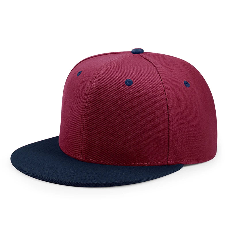 Wholesale 40 Colors Adjustable Flat Peak Snapback Caps Lady Fashion Polyester Plain Baseball Hat Men Hiphop Blank Sport Cap