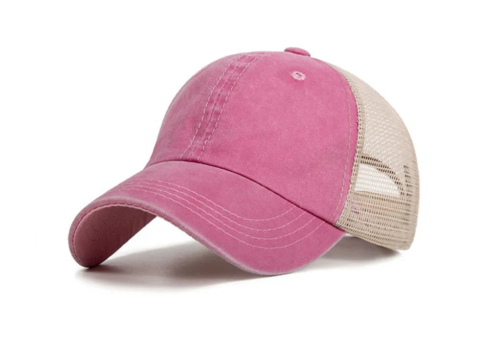 Washed cotton mesh breathable baseball cap made old light board caps men and women tide spring and summer hat women