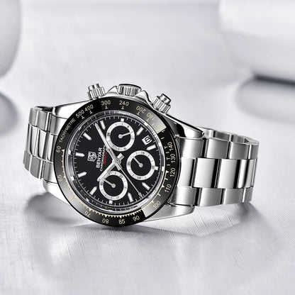 BENYAR Men’s Watches – Luxury chronograph, sporty design, water-resistant, stainless steel, quartz movement