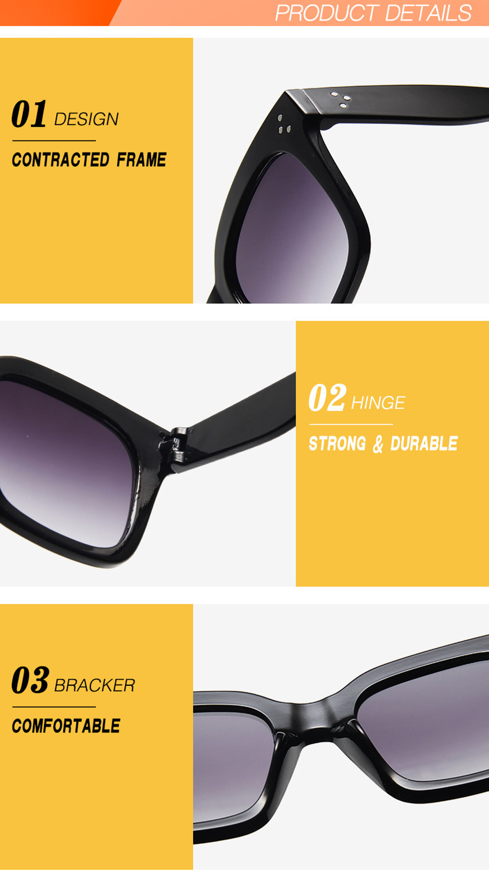 Női napszemüveg, lapos felső keret, Lunette Femme, női luxusmárkás napszemüveg, női szegecses napszemüveg, UV400
