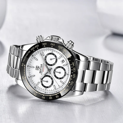 BENYAR Men’s Watches – Luxury chronograph, sporty design, water-resistant, stainless steel, quartz movement