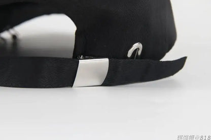 Șapcă de baseball din bumbac în stil hip-hop, cu design creativ, cu inele de piercing, în stil punk, casual pentru adulți, unisex, ajustabilă, cu sistem snapback