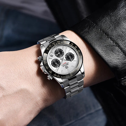 BENYAR Men’s Watches – Luxury chronograph, sporty design, water-resistant, stainless steel, quartz movement