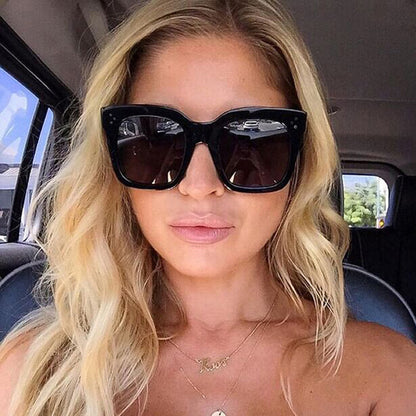 Női napszemüveg, lapos felső keret, Lunette Femme, női luxusmárkás napszemüveg, női szegecses napszemüveg, UV400