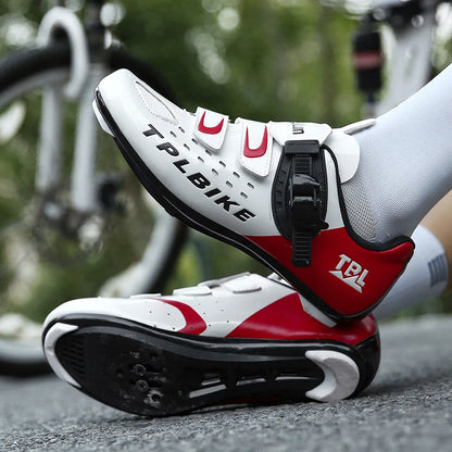 Professional Racing Road Bike Cycling Shoes for Men, Outdoor Non-Slip MTB Bicycle Sneakers, Breathable Self-Locking Sports Cleat Shoes