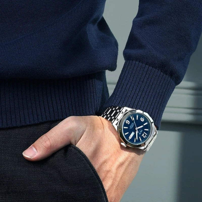 CARNIVAL Herreur i tungsten med mekanisk NH36 automatisk urværk – luksus-armbåndsur til mænd, vandtæt Montre Homme