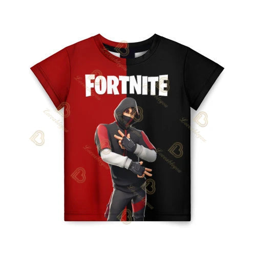 Лятна модна детска тениска с Fortnite талисман и 3D принт, ежедневна T-shirt за момчета и момичета, унисекс детско облекло, горнище