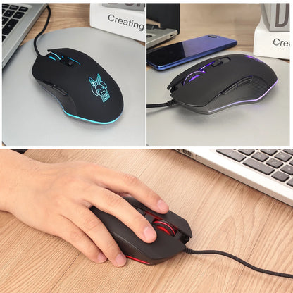 Kolorowa, podświetlana mysz USB-C z wyciszonym kliknięciem do notebooka Type-C – mysz gamingowa