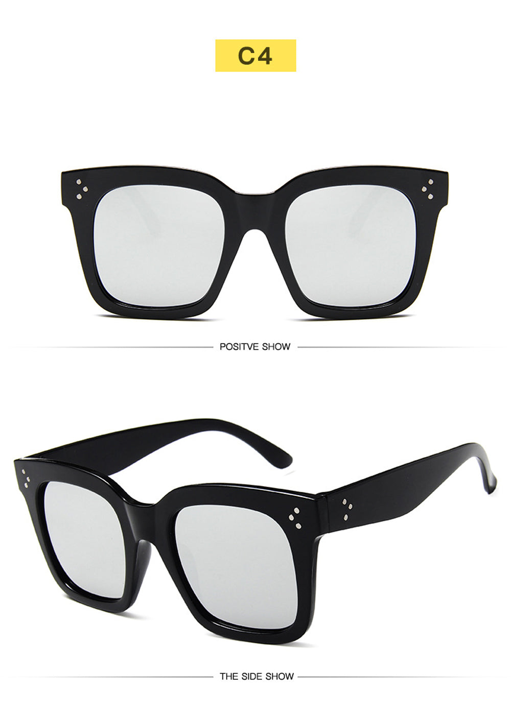 Női napszemüveg, lapos felső keret, Lunette Femme, női luxusmárkás napszemüveg, női szegecses napszemüveg, UV400
