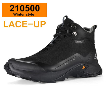 HUMTTO Scarpe da trekking impermeabili, stivaletti da montagna neri, sneakers da campeggio da uomo, scarpe tattiche sportive di sicurezza per arrampicata