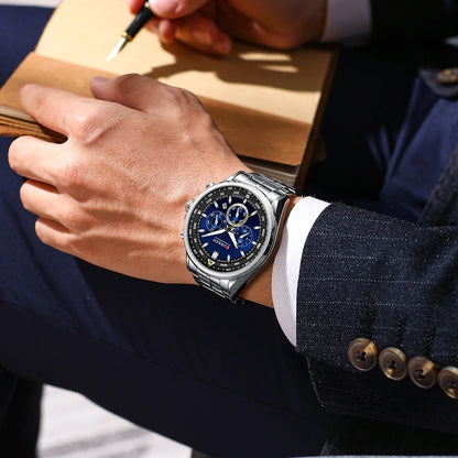 Relógio de homem CURREN – Relógio de tendência de uma grande marca, modelo de luxo, à prova de água, em aço, estilo desportivo, cronógrafo de quartzo