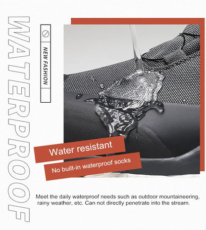 HUMTTO Scarpe da trekking impermeabili, stivaletti da montagna neri, sneakers da campeggio da uomo, scarpe tattiche sportive di sicurezza per arrampicata