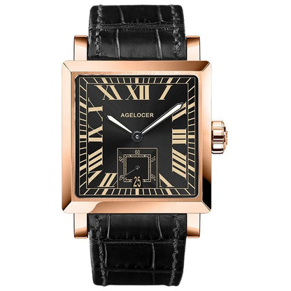 AGELOCER Original Codex Watch Men's Square Business Formal Automatic Mechanical Watch Birthday Gift for Men